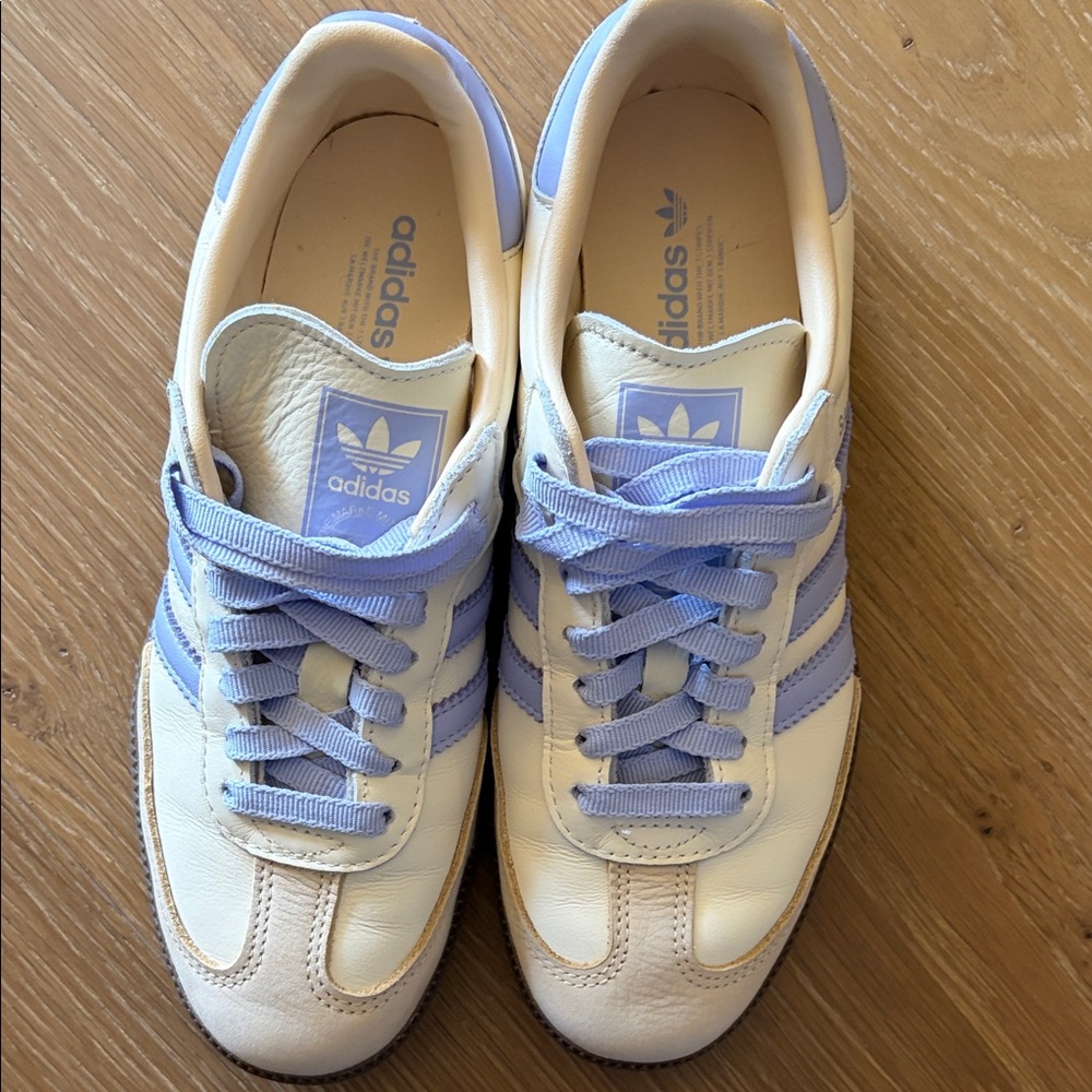 adidas Samba Women's Sneakers White and Light Purple Accents - Picture 7 of 7